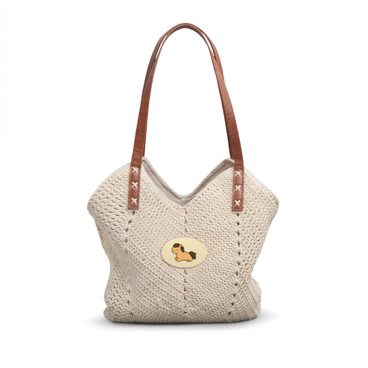 Straw Shoulder Bag - Boho Crochet Tote