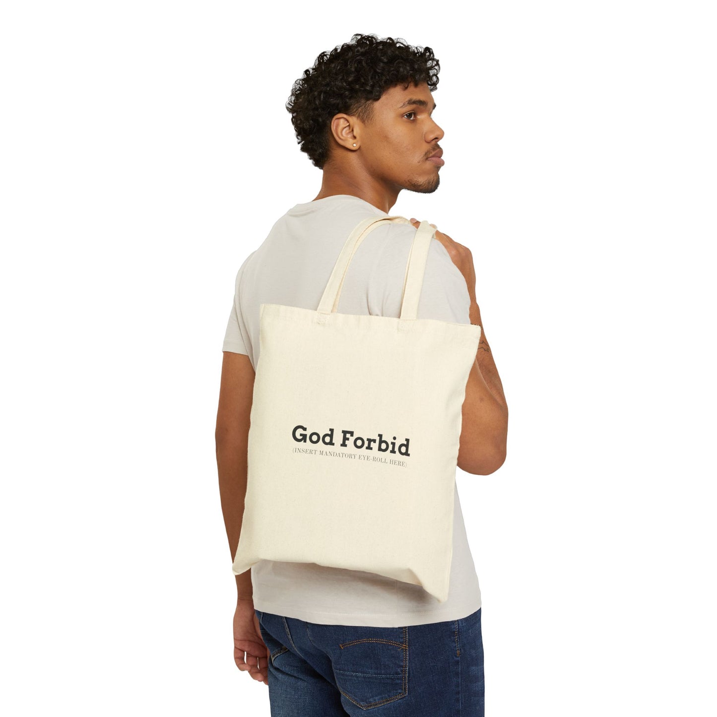 God Forbid Tote | Sarcastic Text, Minimal Office-Typewriter Humor