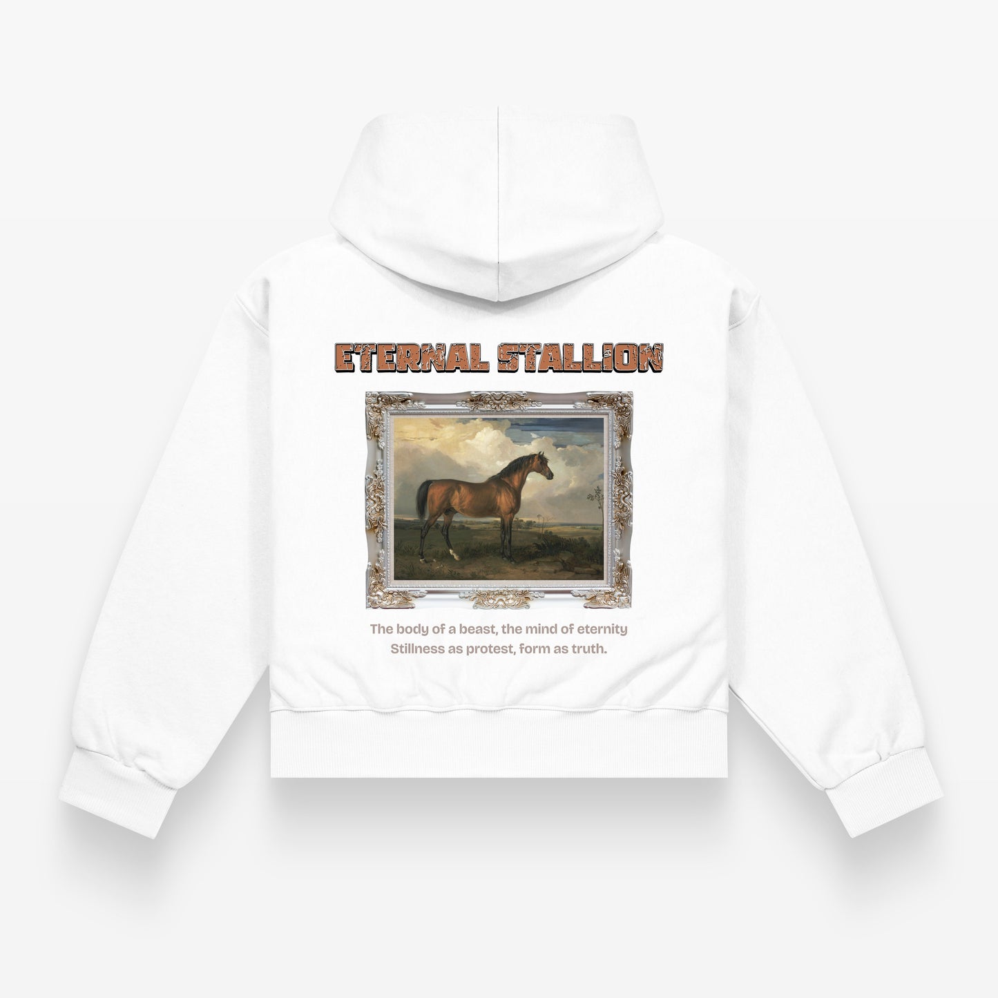 Oversized Horse renaissance art painting graphic hoodie for men and women  bold urban design Egypt