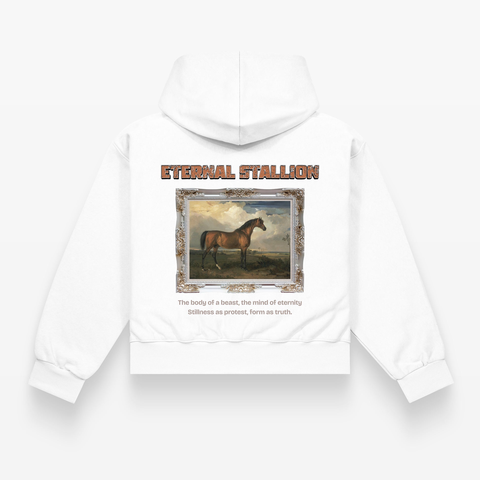 Oversized Horse renaissance art painting graphic hoodie for men and women  bold urban design Egypt